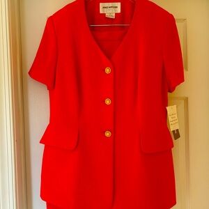 Vibrant Orange Two-Piece Dress Set